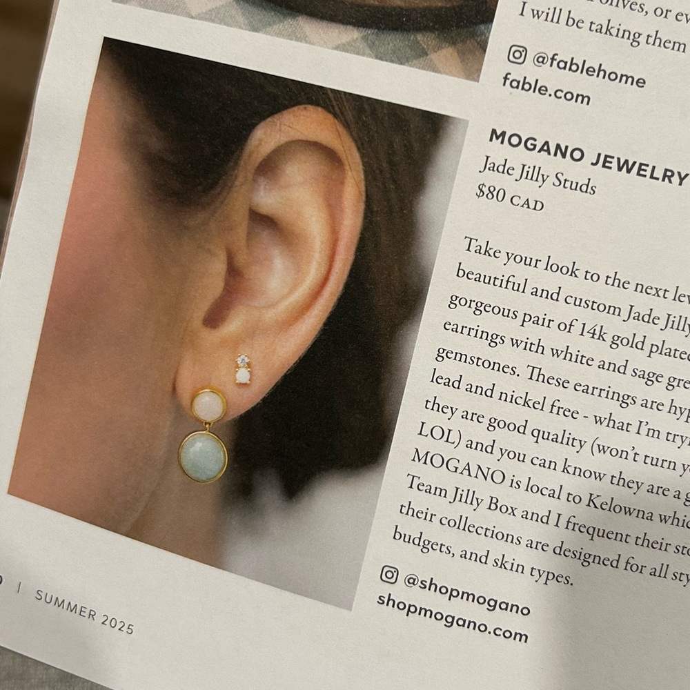 Jade Jilly Studs - Mogano Jewelry
